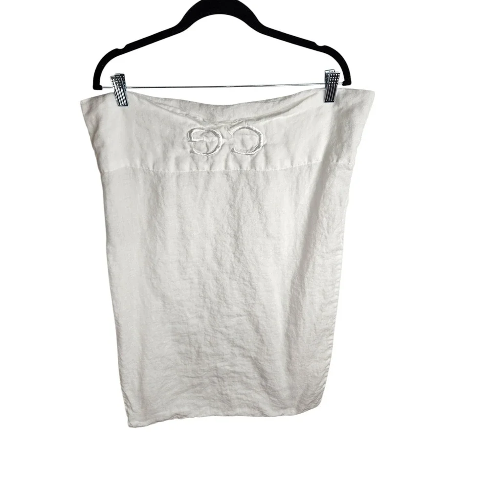 Frontgate Pillowcase Set Standard Size White 100% Linen Monogram SG 2pc